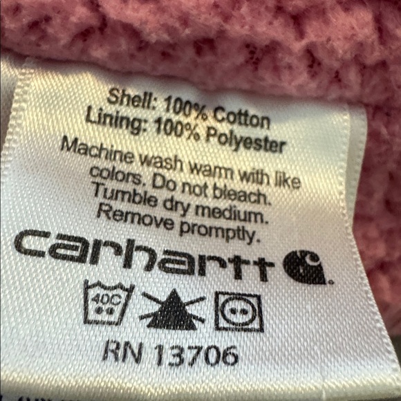 Carhartt Baby Girl Barbie Pink Shearling Lined Jacket 6 (Months) - Picture 7 of 8